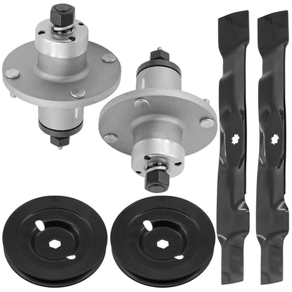 Deck Spindle with Blade and Pulley Replacement for John Deere X304 X310 (2004–2015)