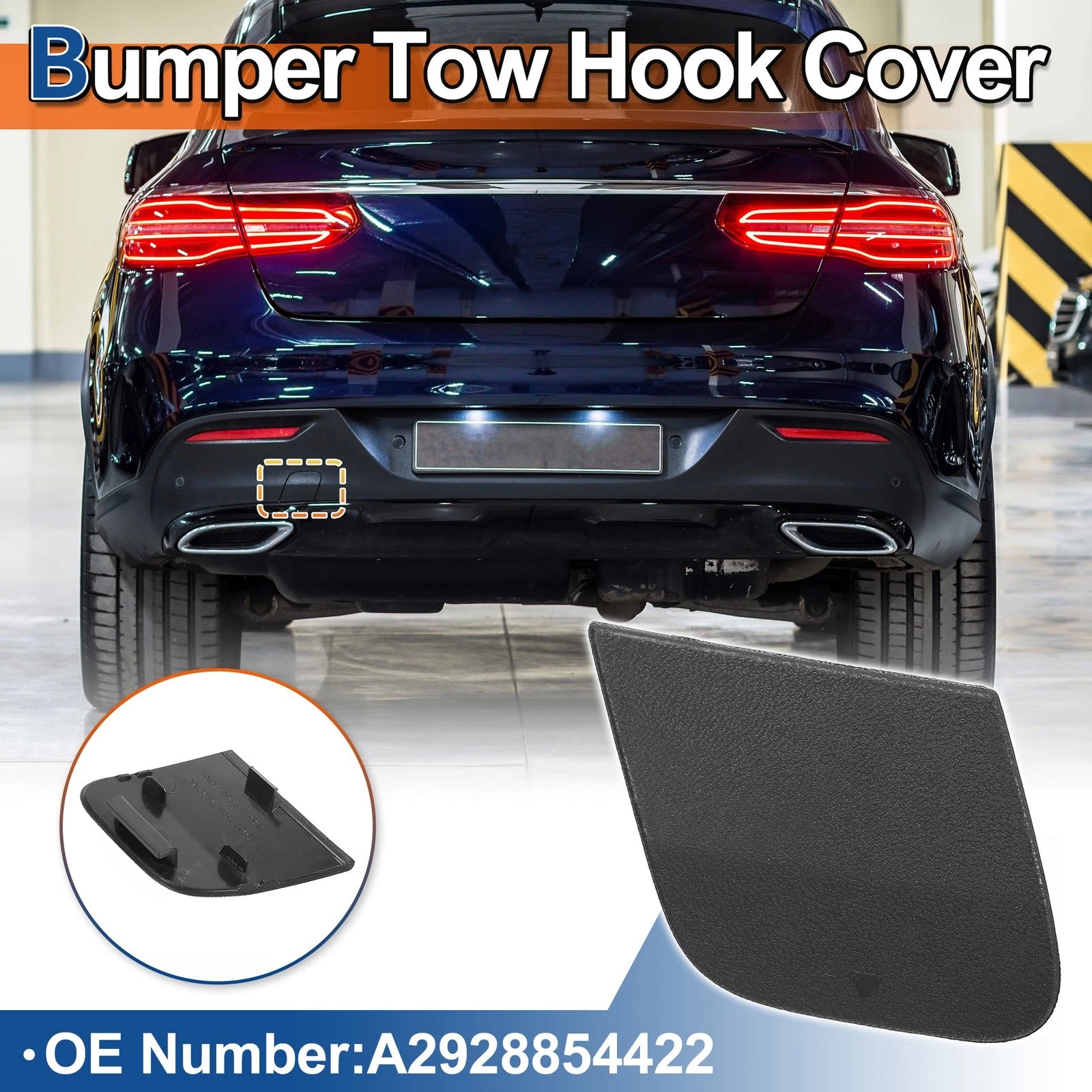 Rear Tow Hook Cover Unpainted Replacement for Mercedes-Benz W292 (2017–2020)
