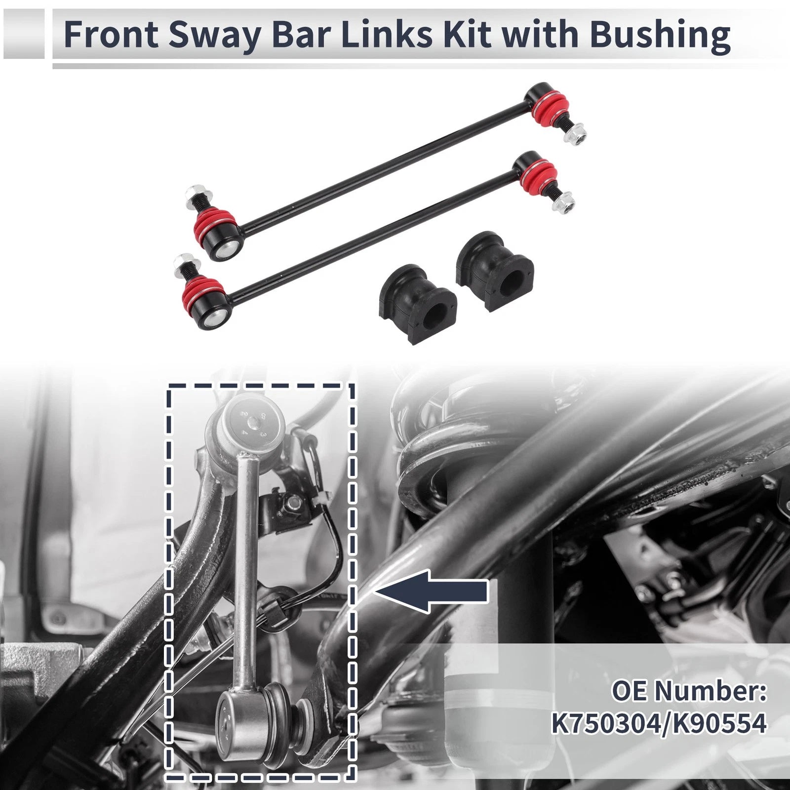 Front Stabilizer Bar Links with 2 Bushings for Honda Odyssey (1999–2004)