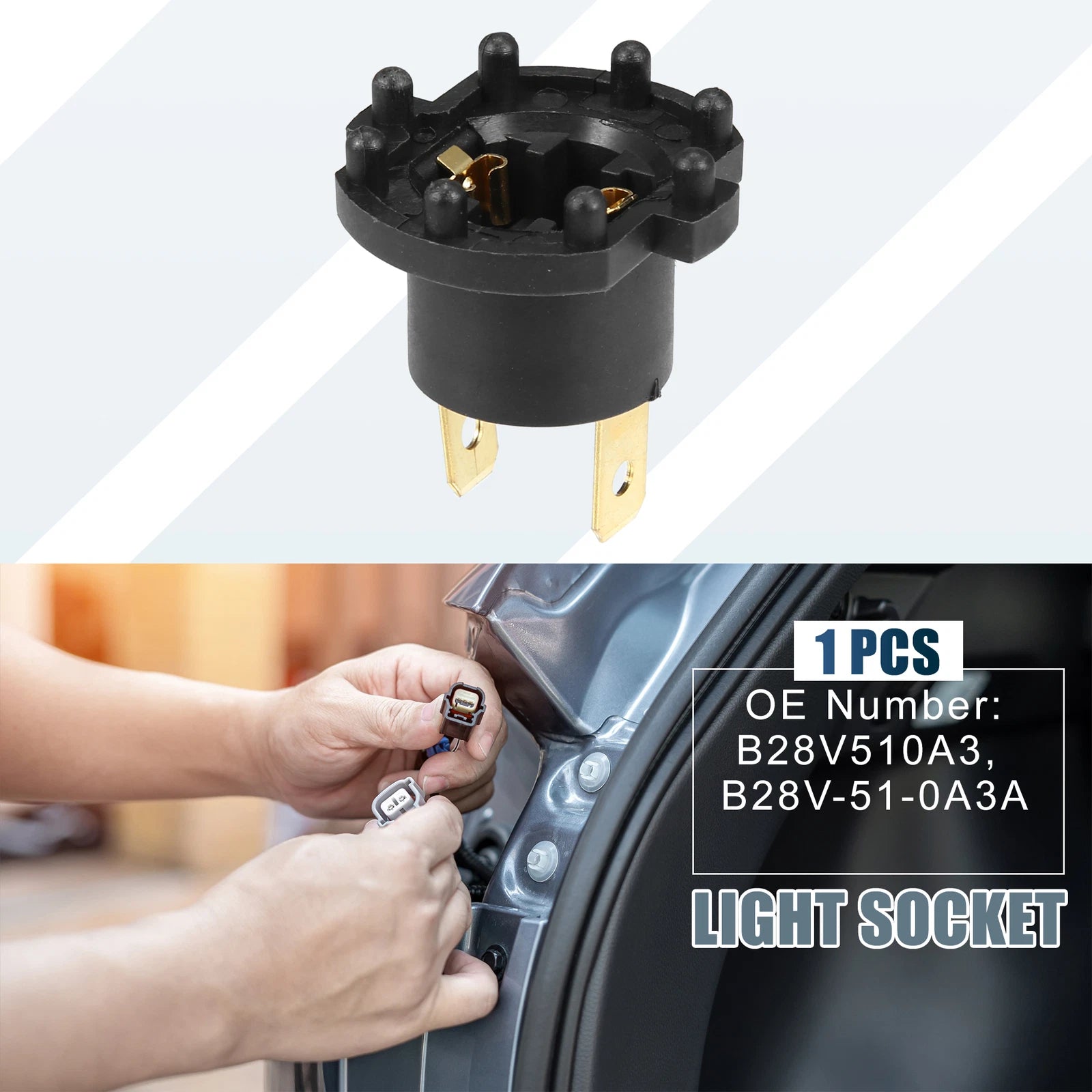 Headlight Low Beam Bulb Socket Holder for Mazda 3 (2004–2009)