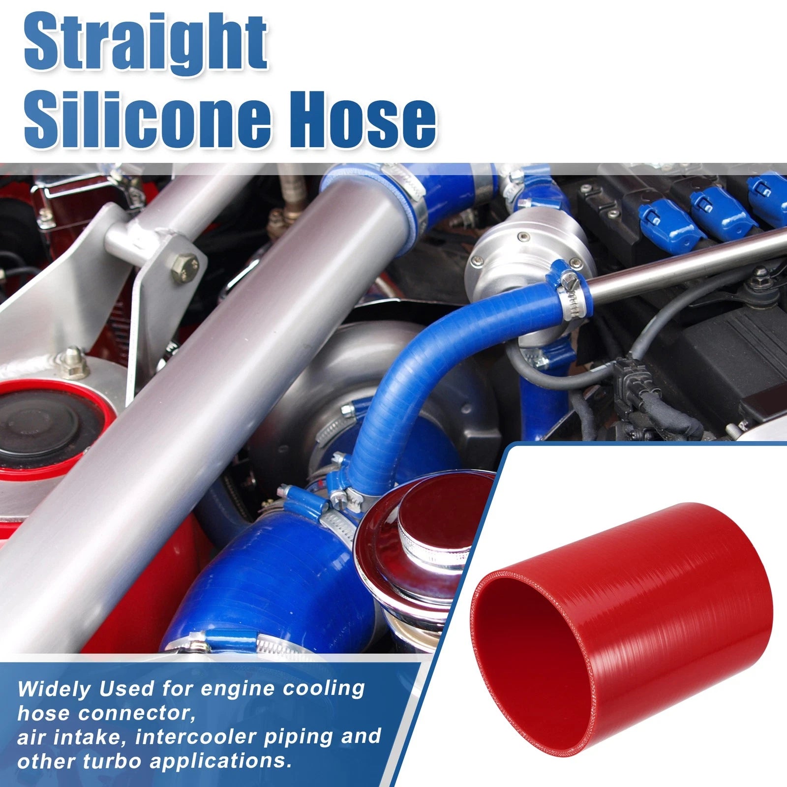 Silicone Reducer Hose Coupler for Car Intercooler (4.5" ID, 6" Length) Red