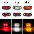4X LED Front Side Marker Indicator Light for Car Truck Van Trailers (12V-24V)