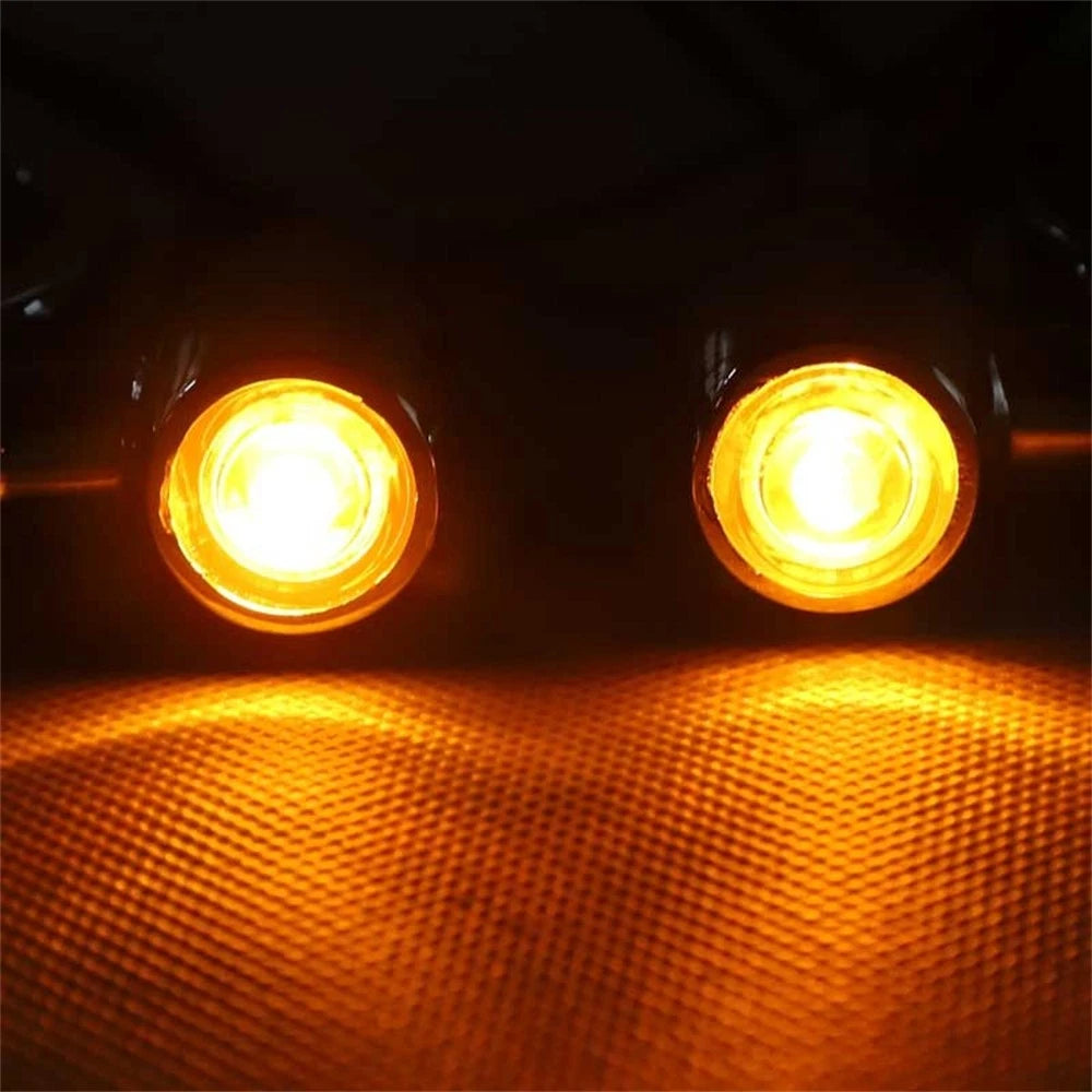 LED Turn Signal Lights for Motorcycle (41mm Fork Clamp, Amber)