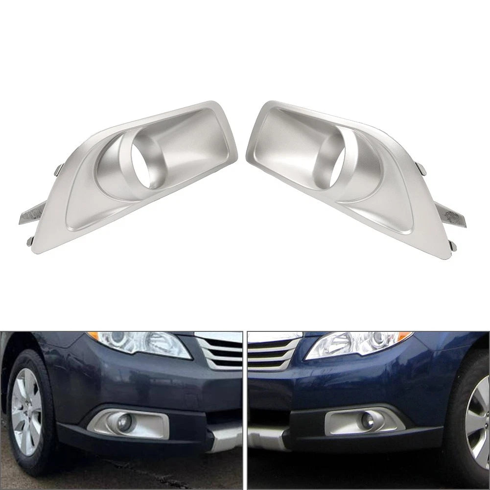 Front Bumper Fog Light Trim Bezel Cover Silver for Subaru Outback (2010–2012)