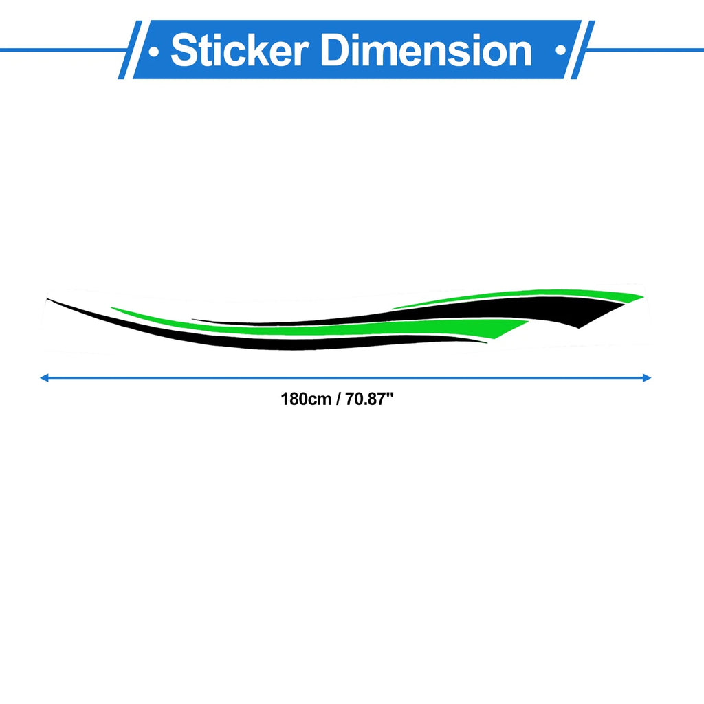 1 Pair Four-Wave Stripes Pattern Car Bumper Sticker Decal for Universal (180cm)