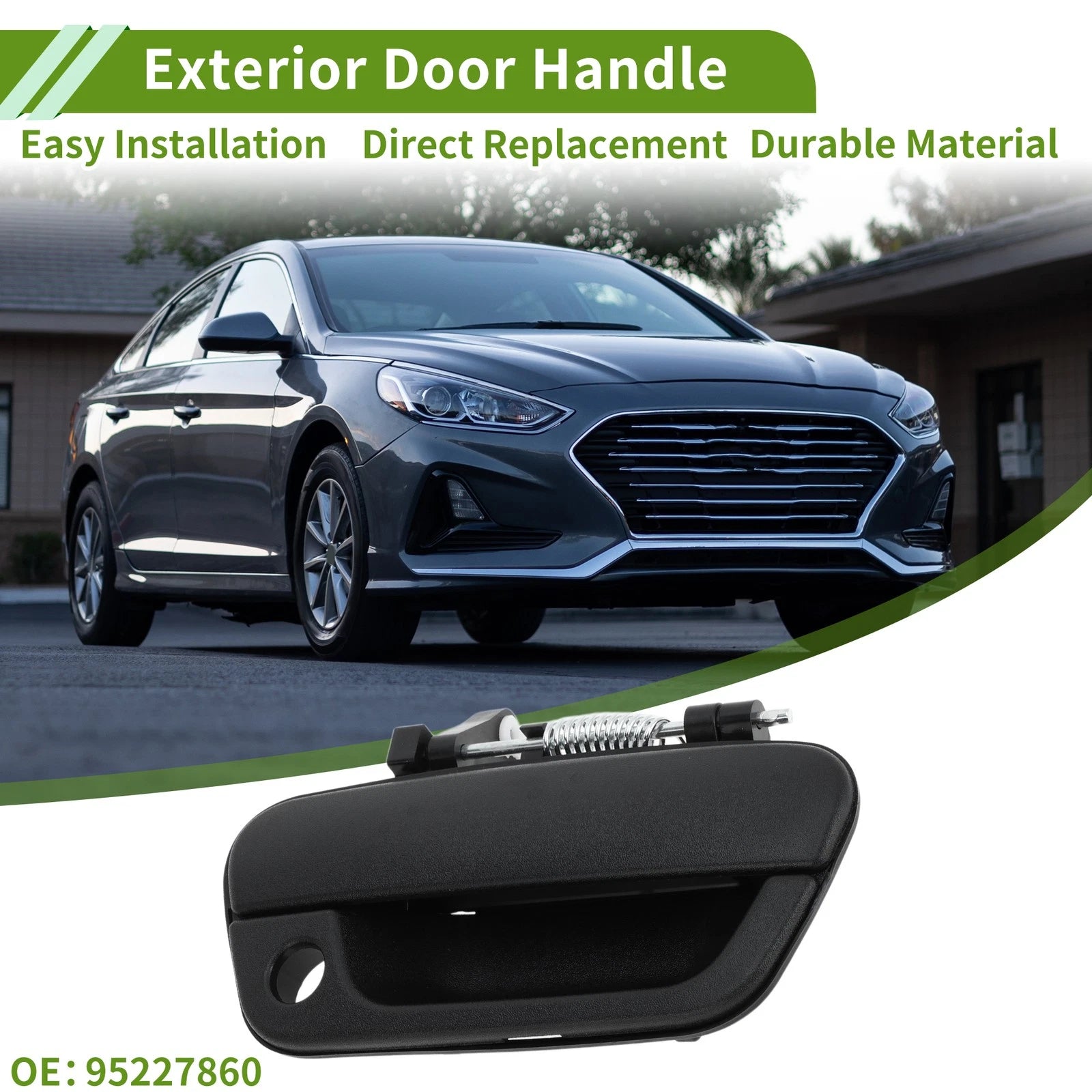 Exterior Door Handle Replacement for Chevrolet Spark (2013–2016) Front Right Black