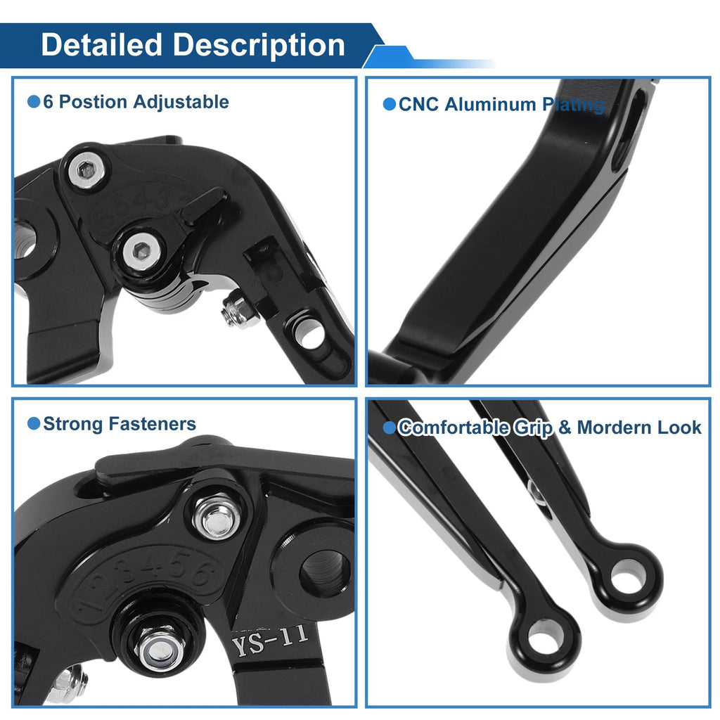 Adjustable Brake Clutch Levers for Honda X11 (1999–2002) Solid Black