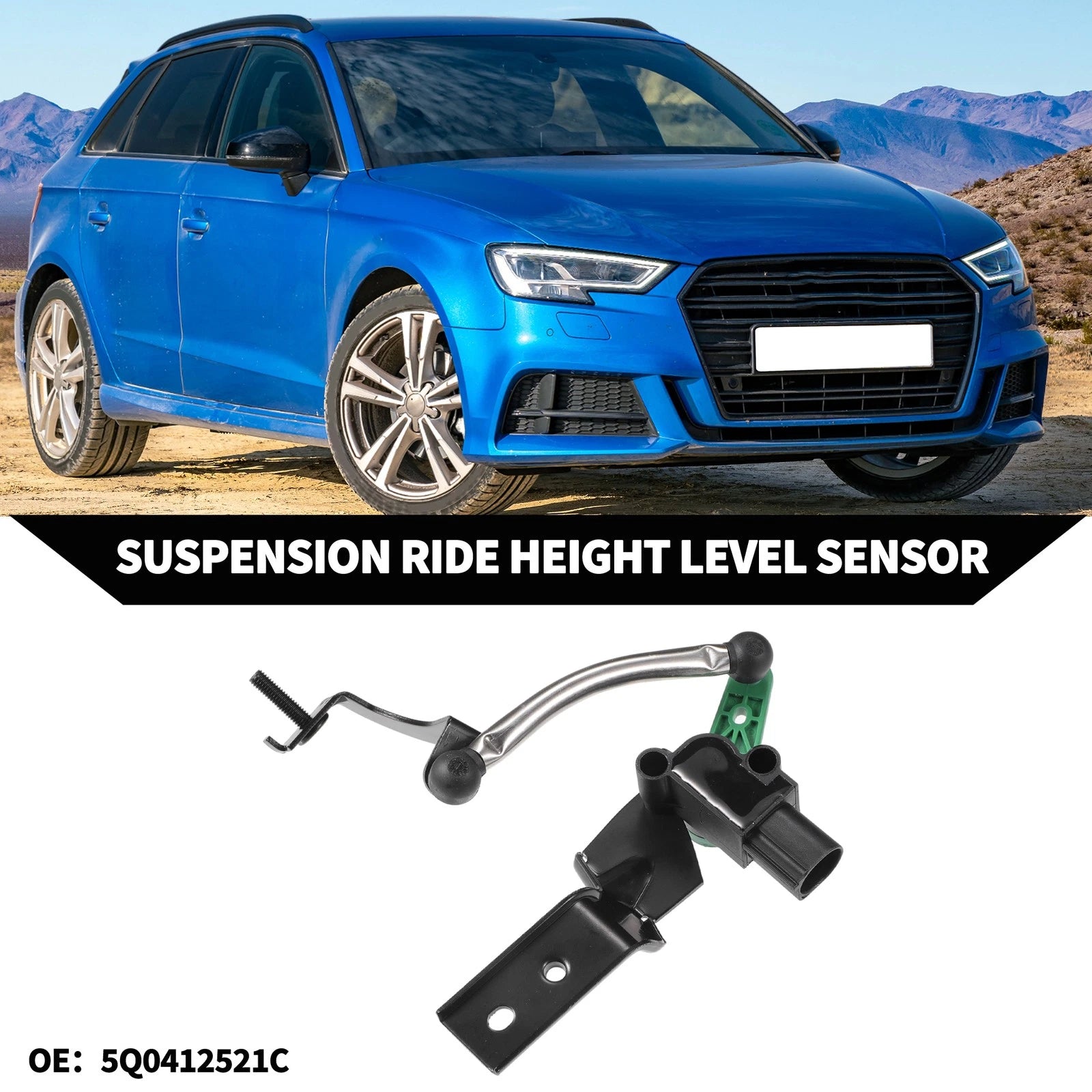 Ride Height Level Sensor Front Left Replacement for Audi A3 (2015–2020)
