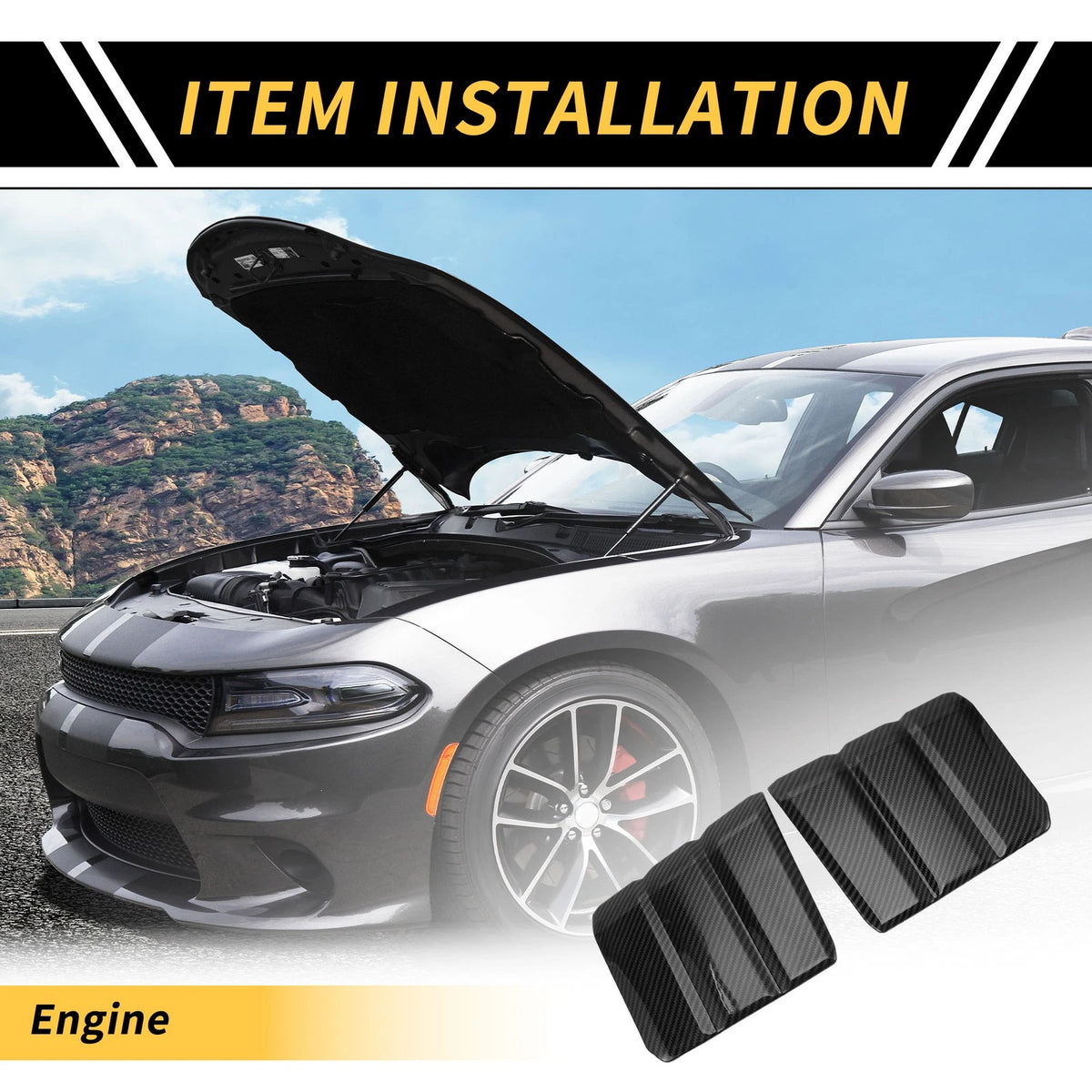 Carbon Fiber Engine Shroud Cover Set for Toyota Tundra (2022–2024)