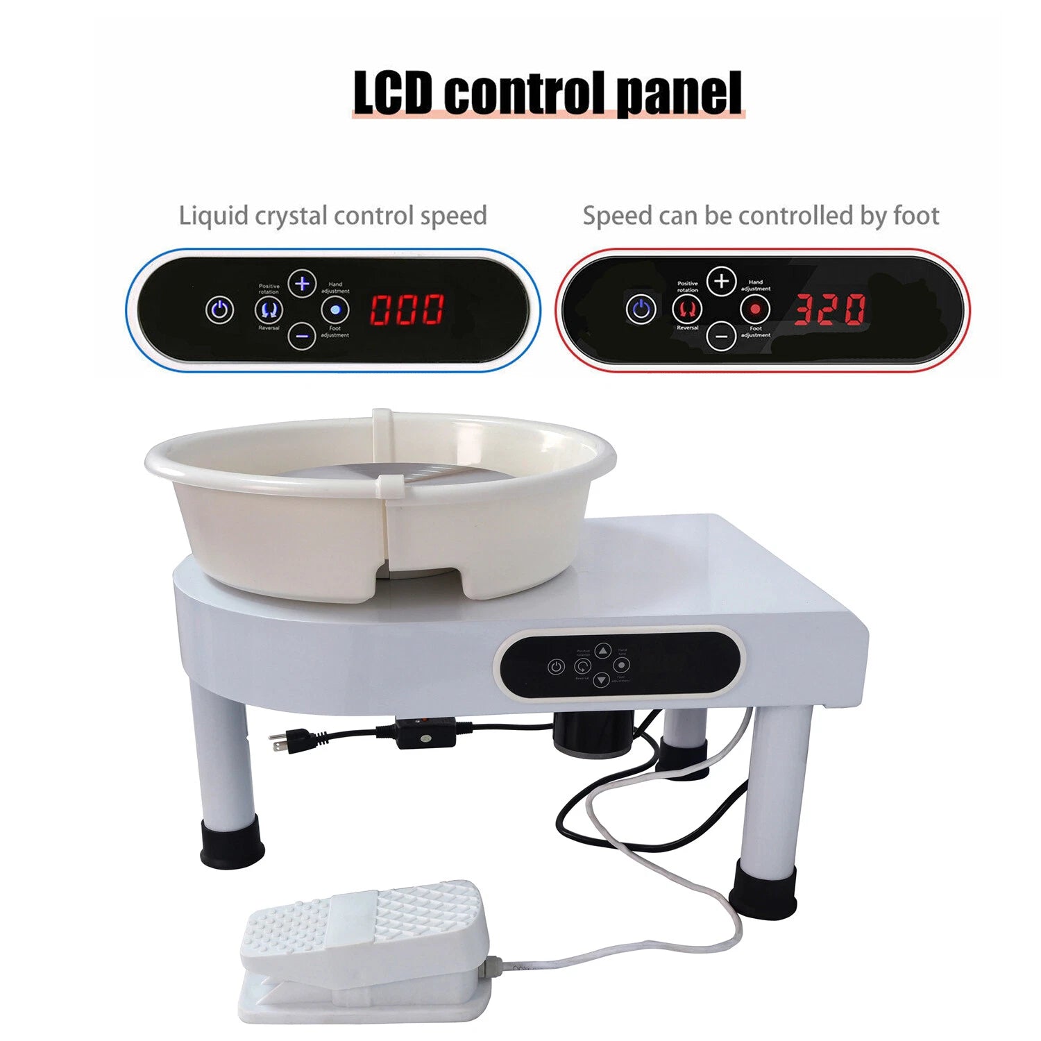 350W pottery wheel with LED display for ceramic forming