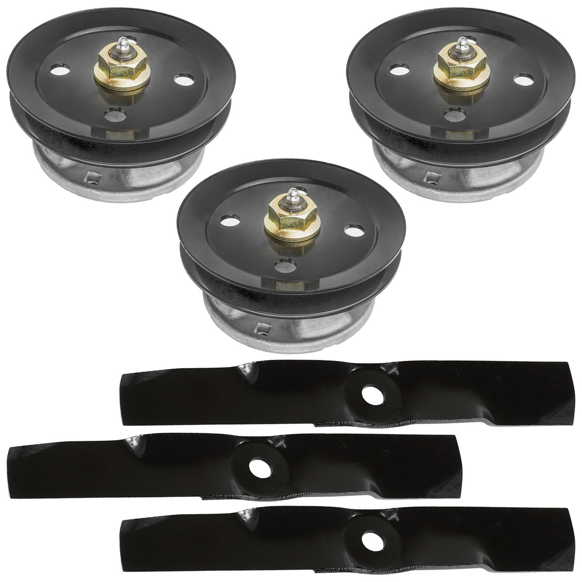 Deck Spindle Pulley Blade Kit for John Deere GT242 GT262 GT275 LX186 LX188 (48")