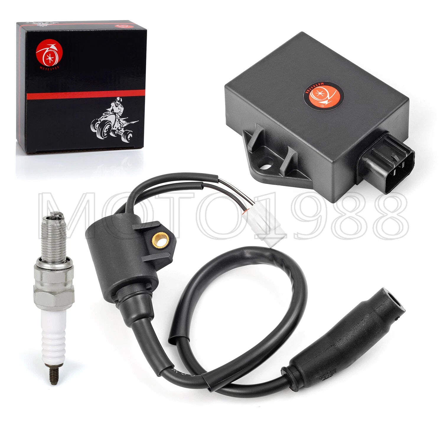 CDI Box Ignition Coil & Spark Plug for Polaris Sportsman Hawkeye 300 (2008–2011)