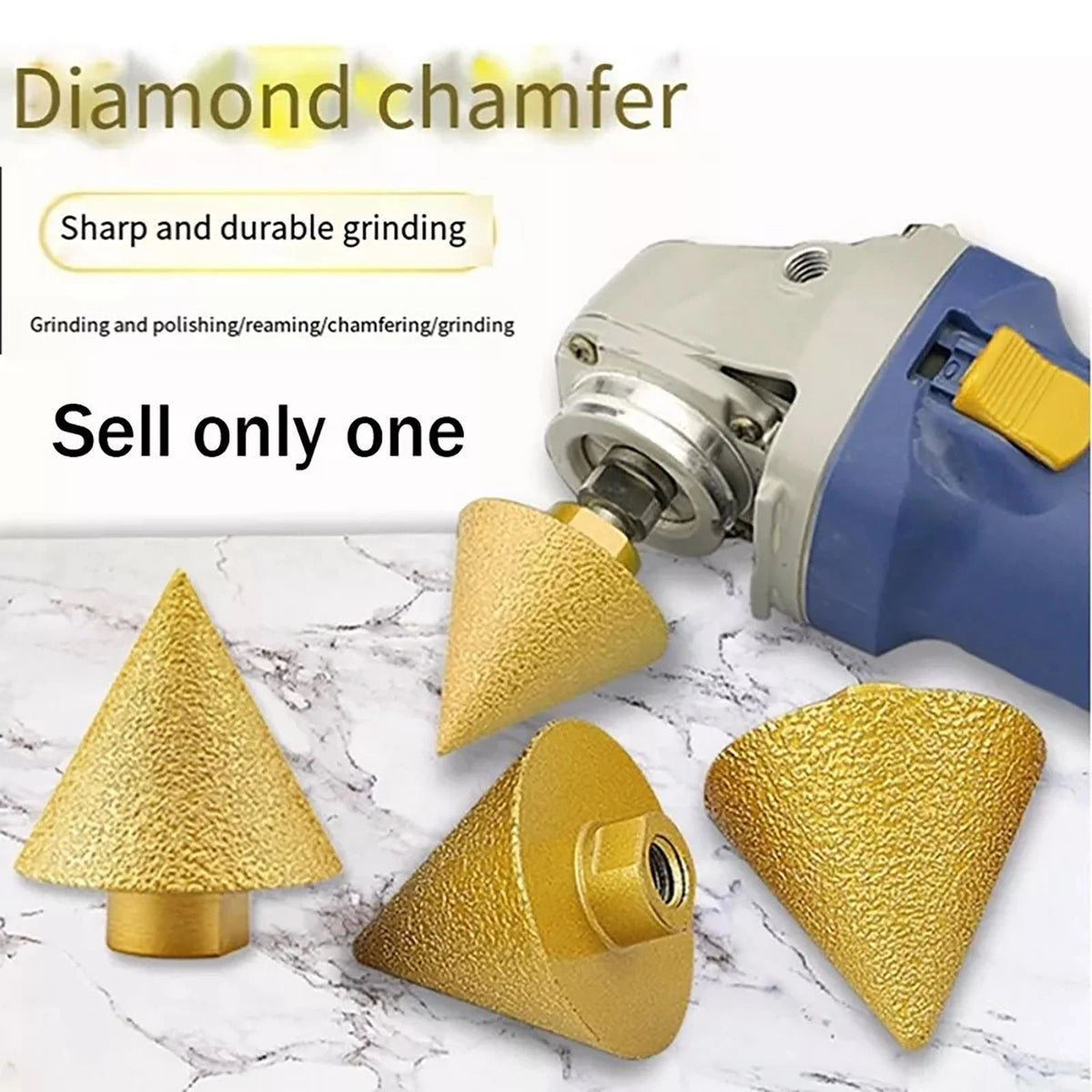 M14 57° Diamond Chamfer Bits Kit for Tile Cutter Marble Concrete