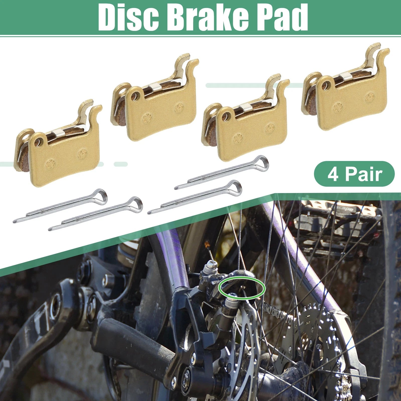 Brake Pads Pair Sintered Metal Disc with Split Pin for Shimano XTR M975 (—)
