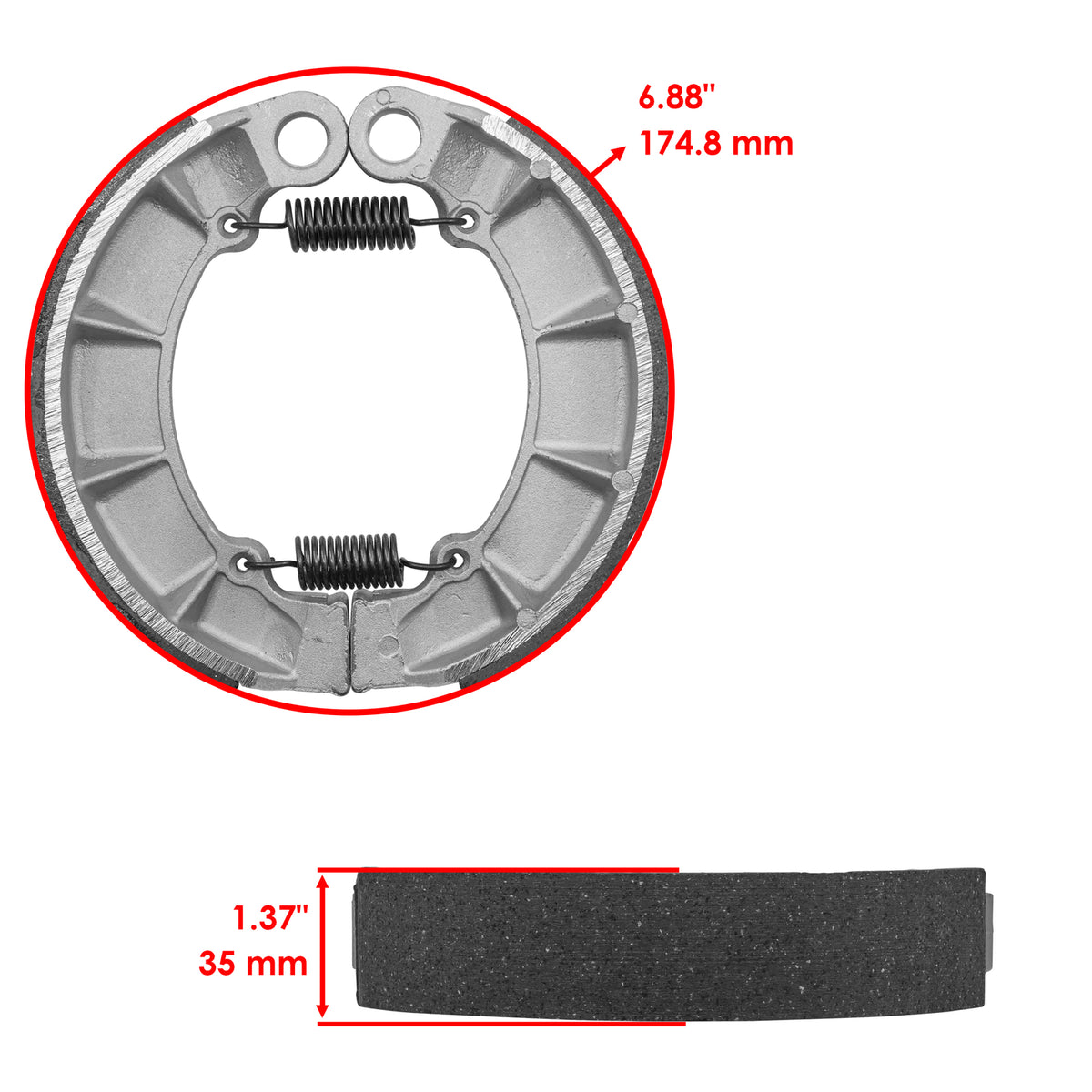 Front and Rear Brake Shoes Replacement for Honda VT750C VT750CA Shadow (2004–2016)