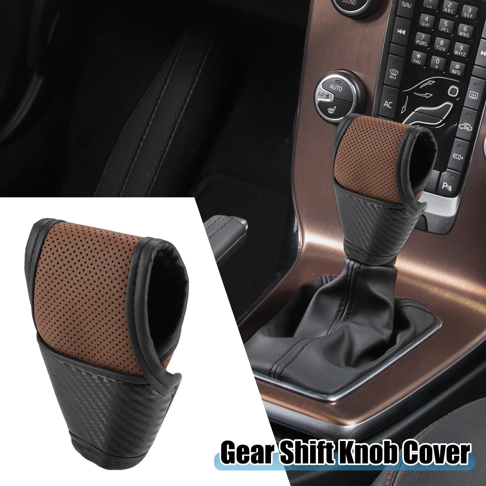 Shift Knob Cover for Universal Vehicles - Carbon Fiber Pattern