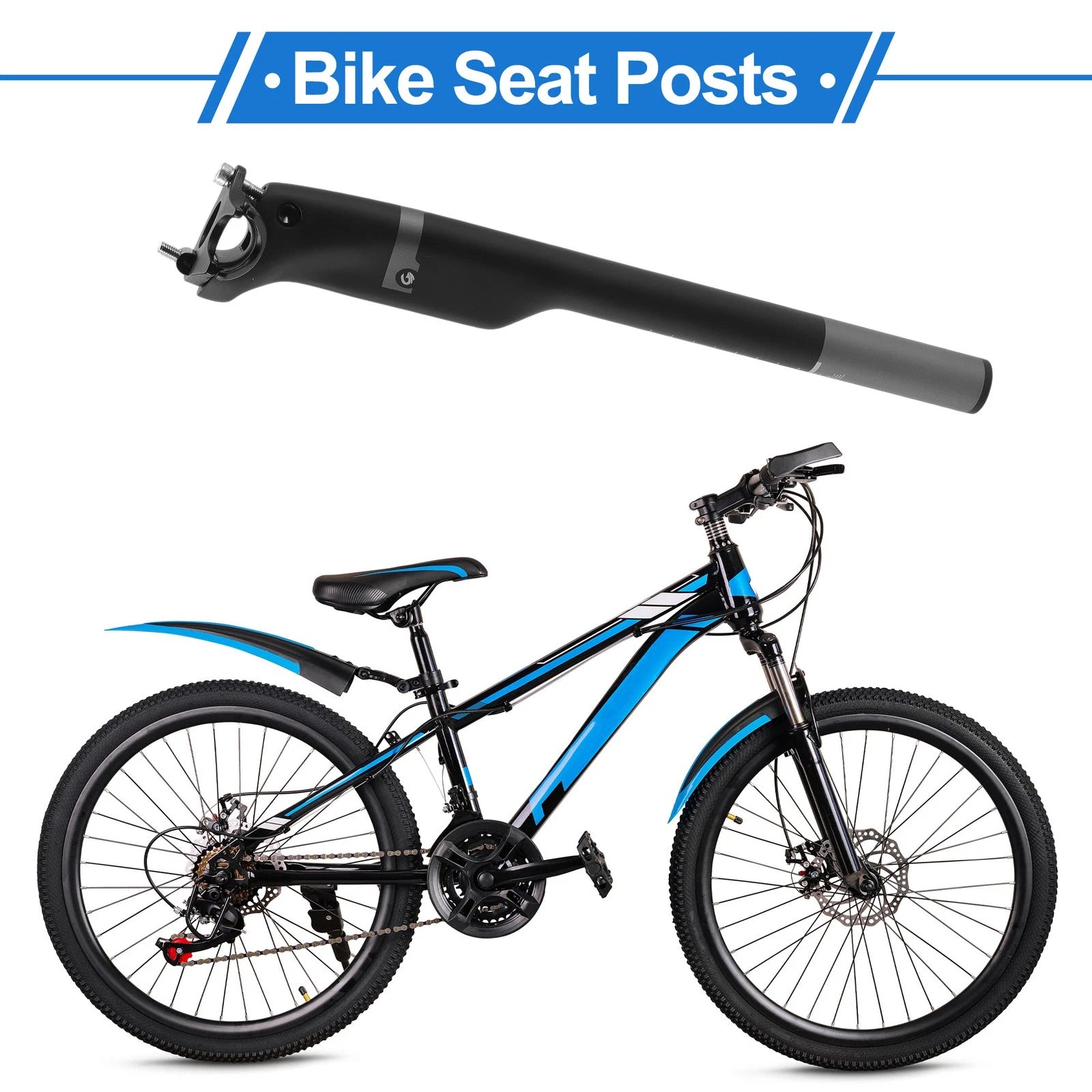 Seat Post 27.2x350mm Adjustable Angle for Bike Saddle (2000–2015)