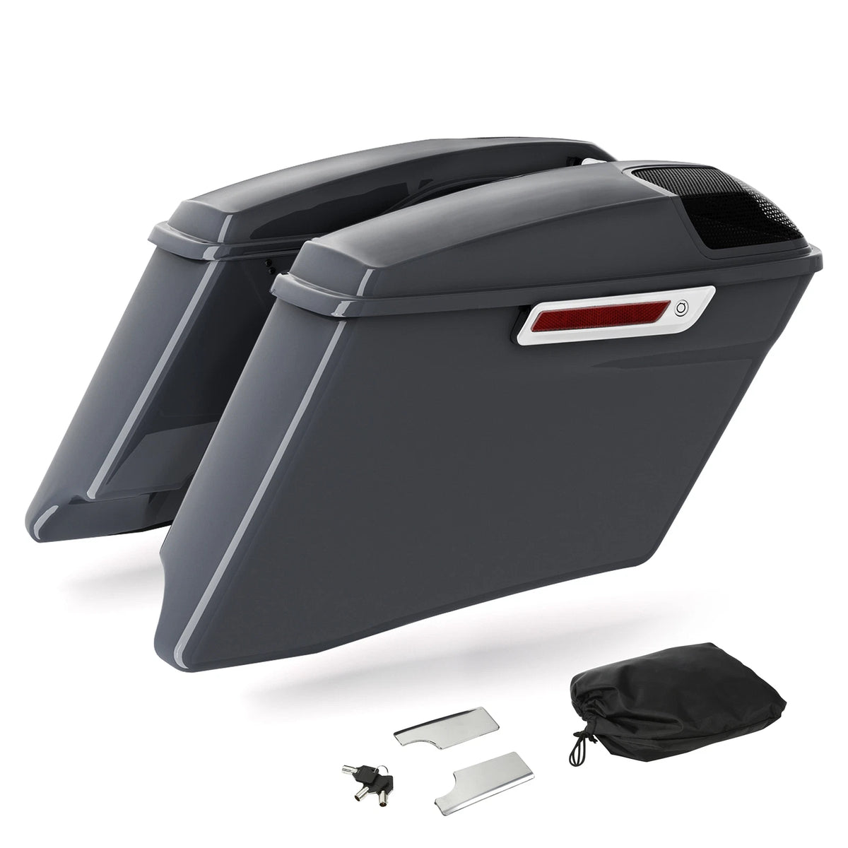 4" Stretched Hard Saddlebags for Harley Electra Glide (1993–2013) Gunship Gray