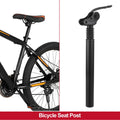 Adjustable Seat Post Aluminum for MTB Bicycle 31.8x350mm Black (1-Piece)