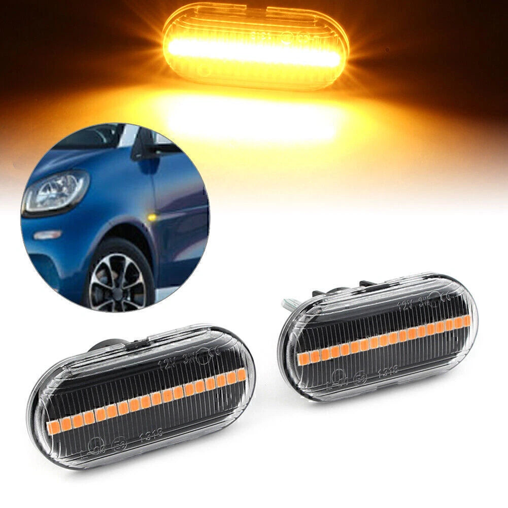 Dynamic Clear LED Side Marker Light for Smart Fortwo W453 C453 (2014–2023)