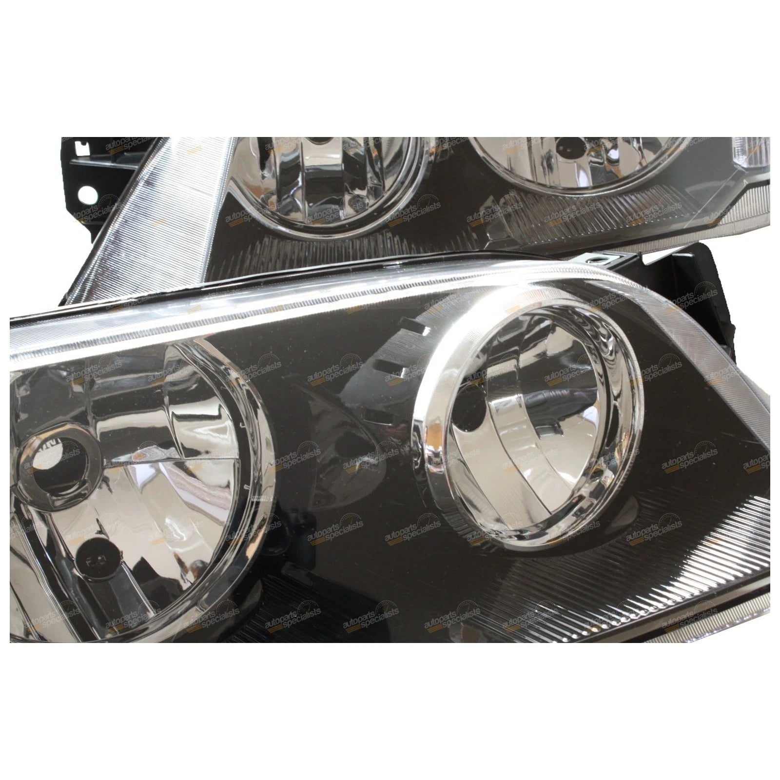 LH+RH Black Headlights Pair for Ford Territory (2004–2009)