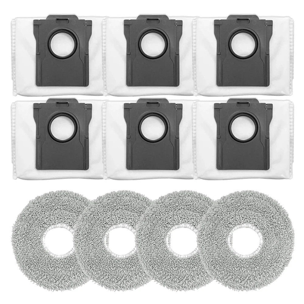 Set of 4 Mop Cloths & 6 Dust Bags for Cecotec Conga X70 (2018–2023)