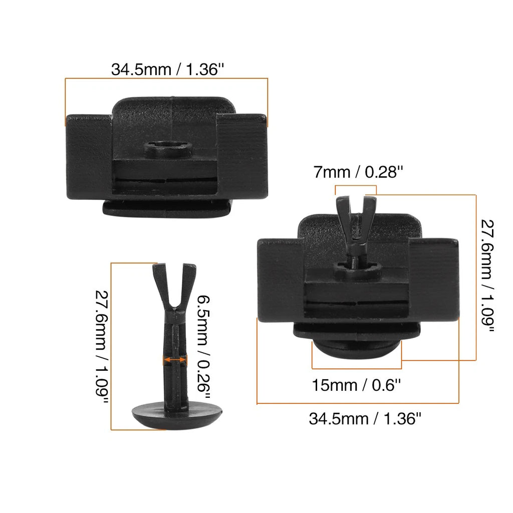 Front Mudguard Bumper Cover Clip Replacement Kit (5) for Toyota (2010–2022)