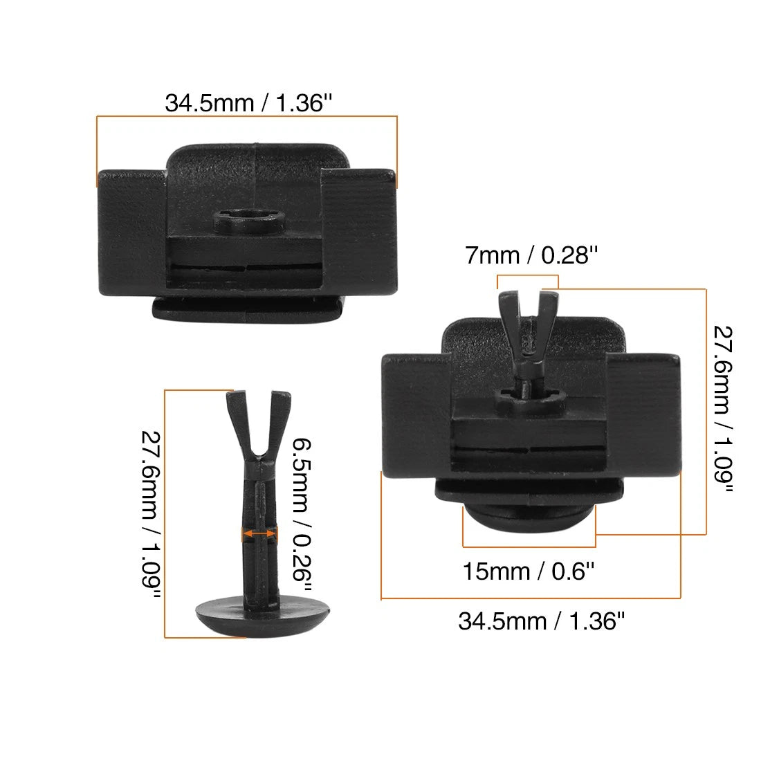 Front Mudguard Bumper Cover Clip Replacement Kit (5) for Toyota (2010–2022)