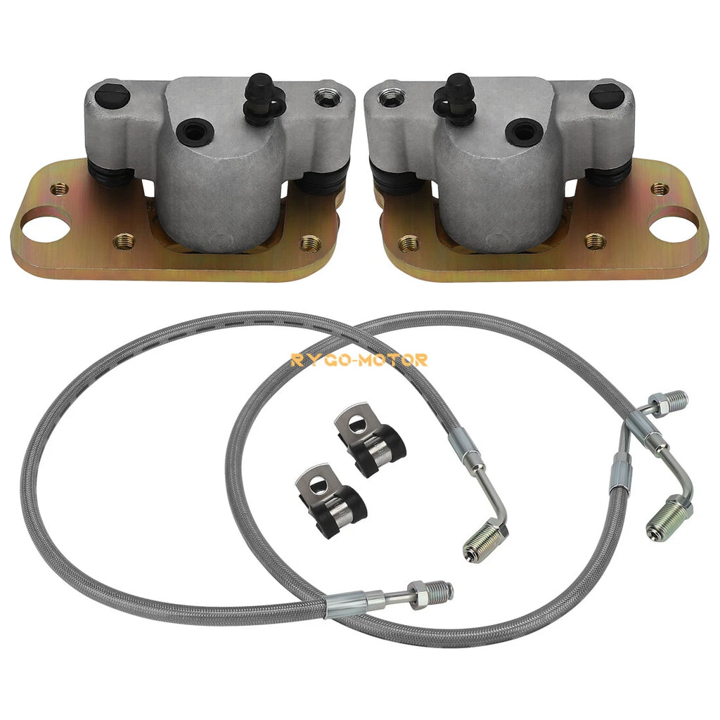 Front Brake Calipers with Hose Lines for Polaris Scrambler 400 500 Magnum 325 330 (1995–2005)