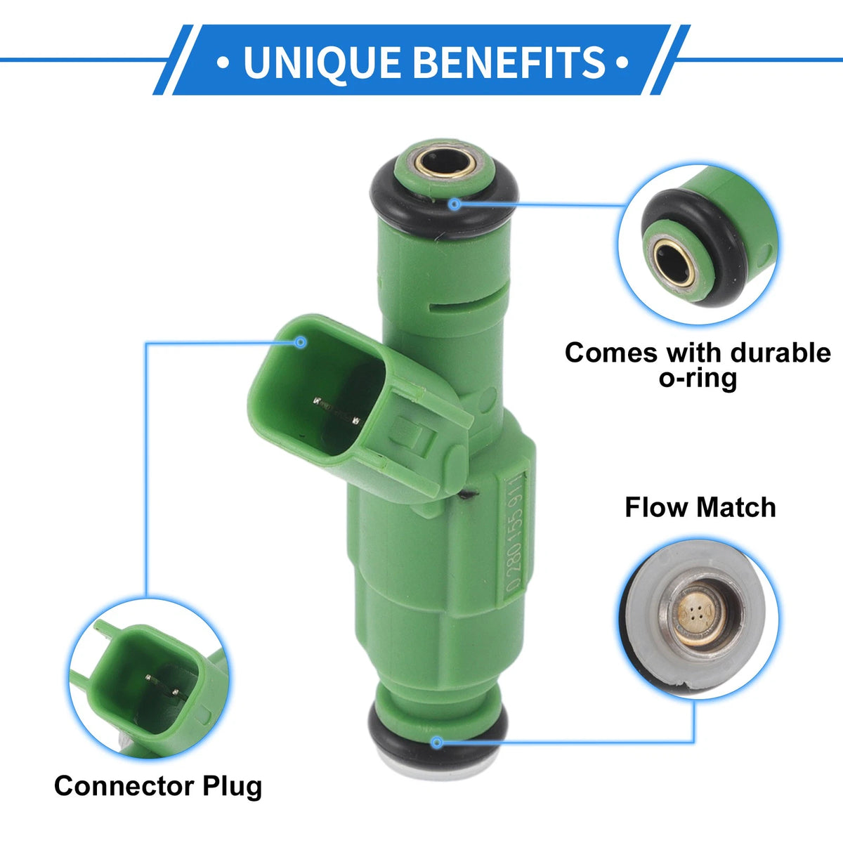 1 Pc Fuel Injector No. 0280155911/XL2E9F593B5A for Ford Contour 1998-2000