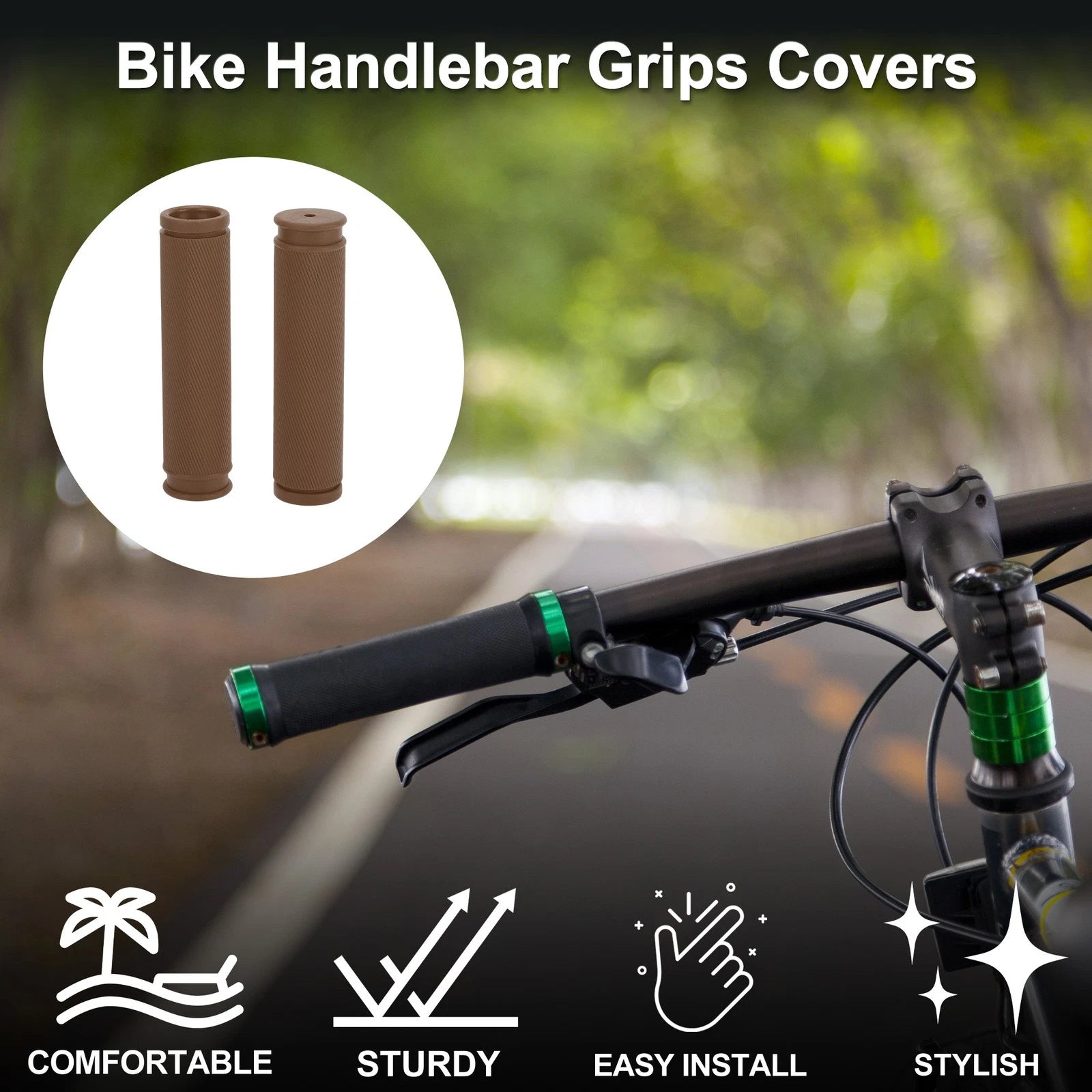 Handlebar Grip Covers 125mm Lightweight End Grips Protector for MTB Bike (1 Pair)