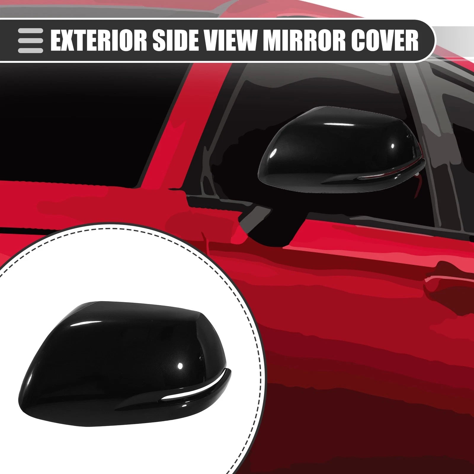 Left Side View Mirror Cover Trim with ABS Black for Honda CRV (2012–2016)