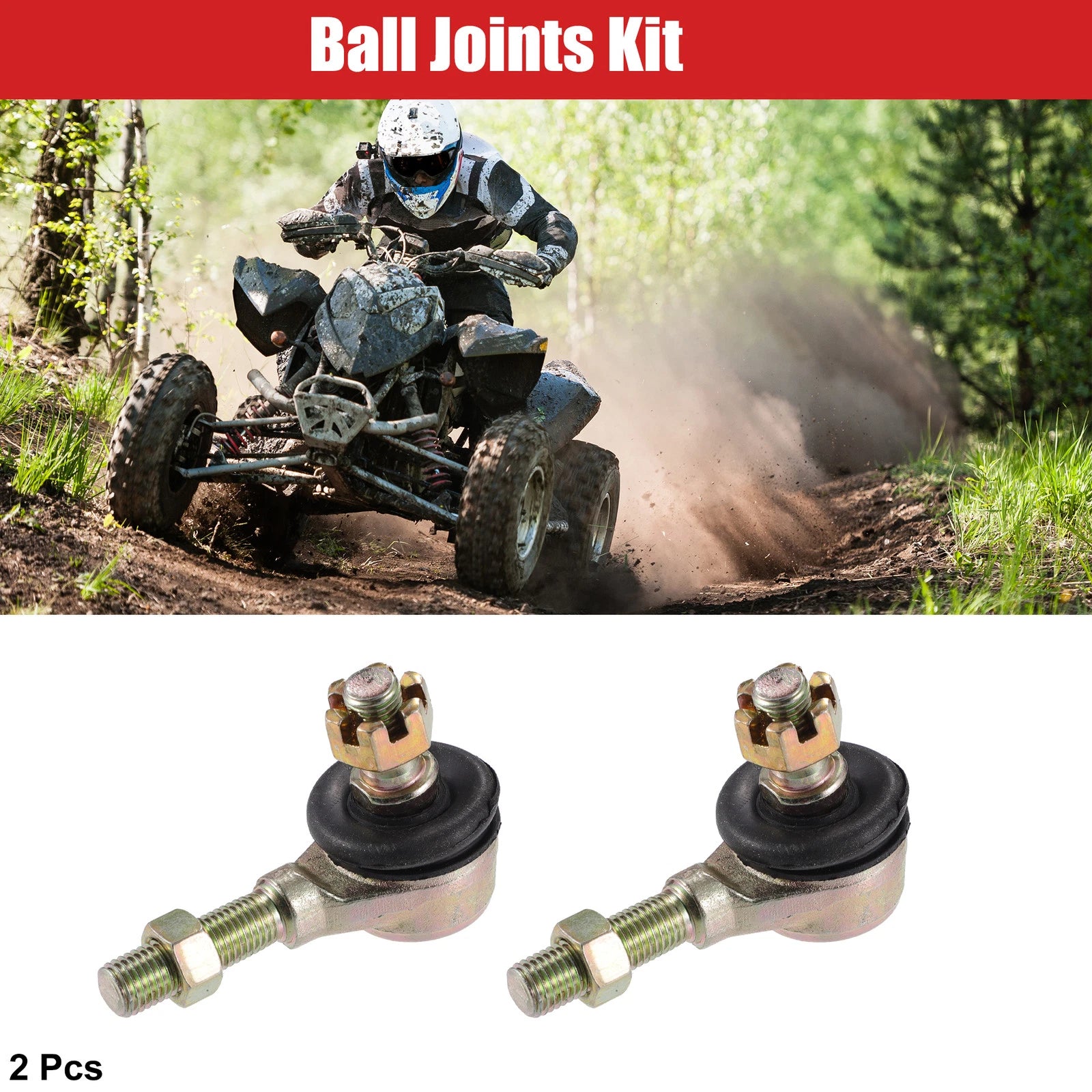 2X M10x1.25 Ball Joint Kit for 50cc 70cc 90cc 110cc