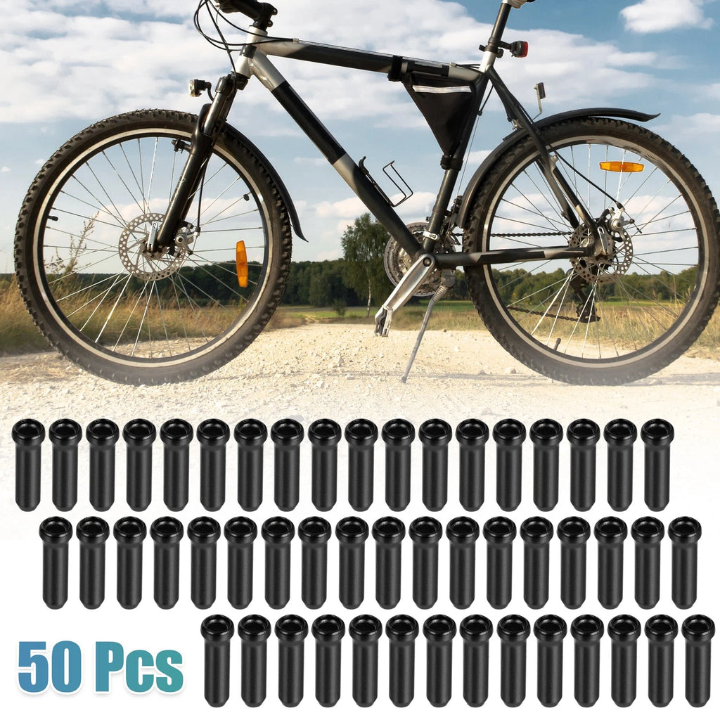 Brake Cable Cap Set Replacement for Bike Bicycle Shifter Gear (Black) (50pcs)