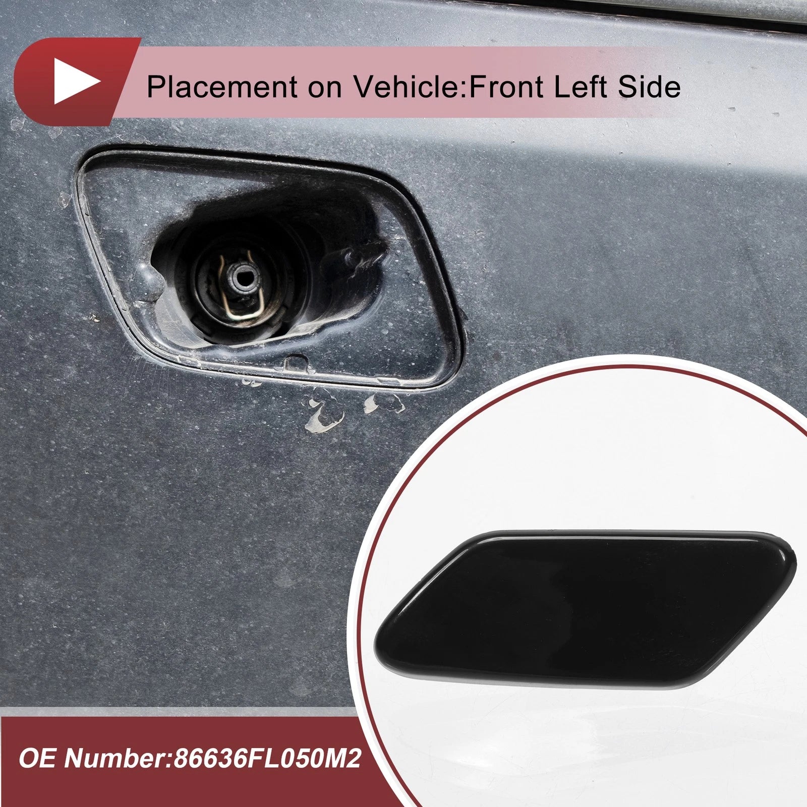 Front Left Washer Nozzle Cover Cap for Subaru XV Crosstrek (2018–2020)