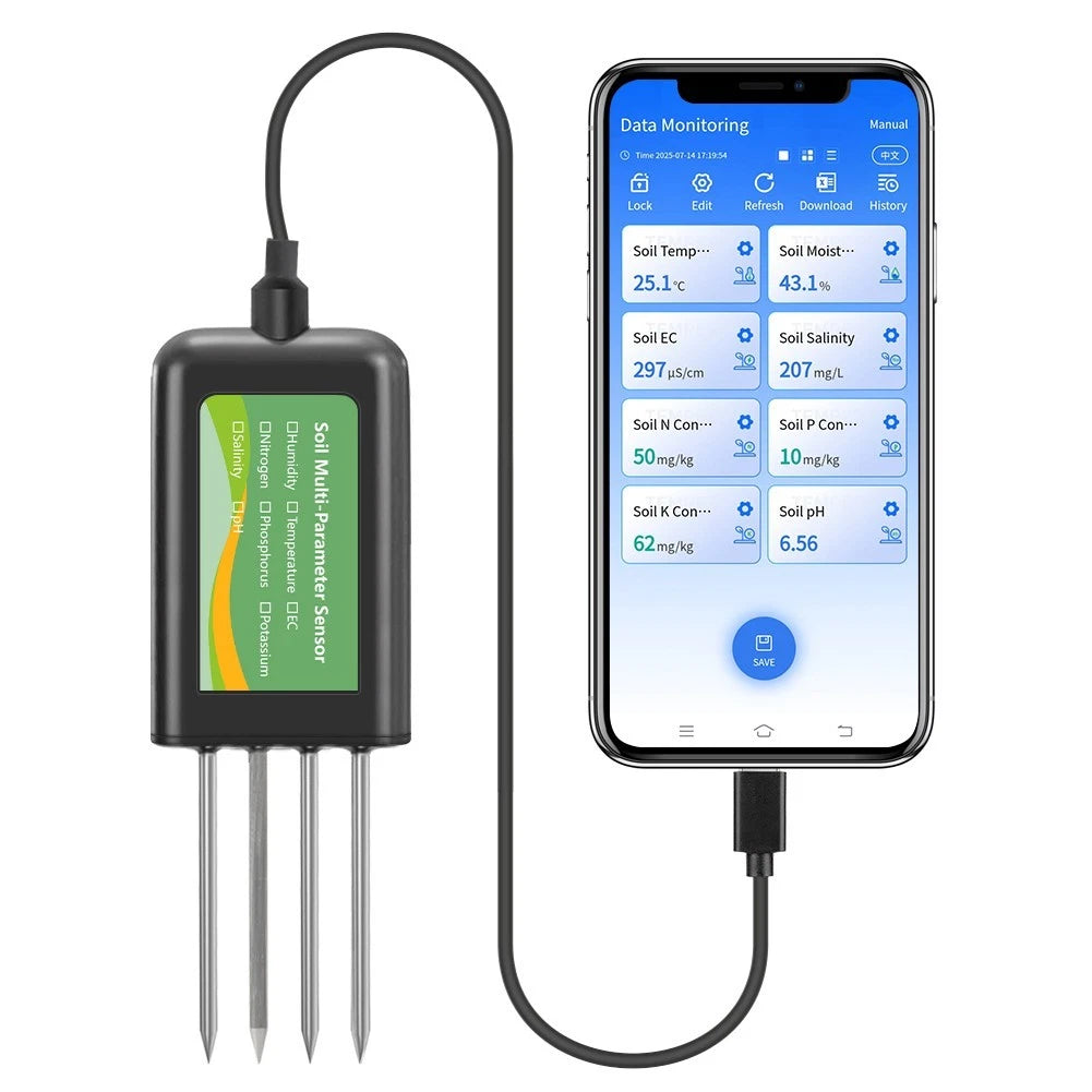 USB Soil Testing Sensor for Android - Waterproof Design