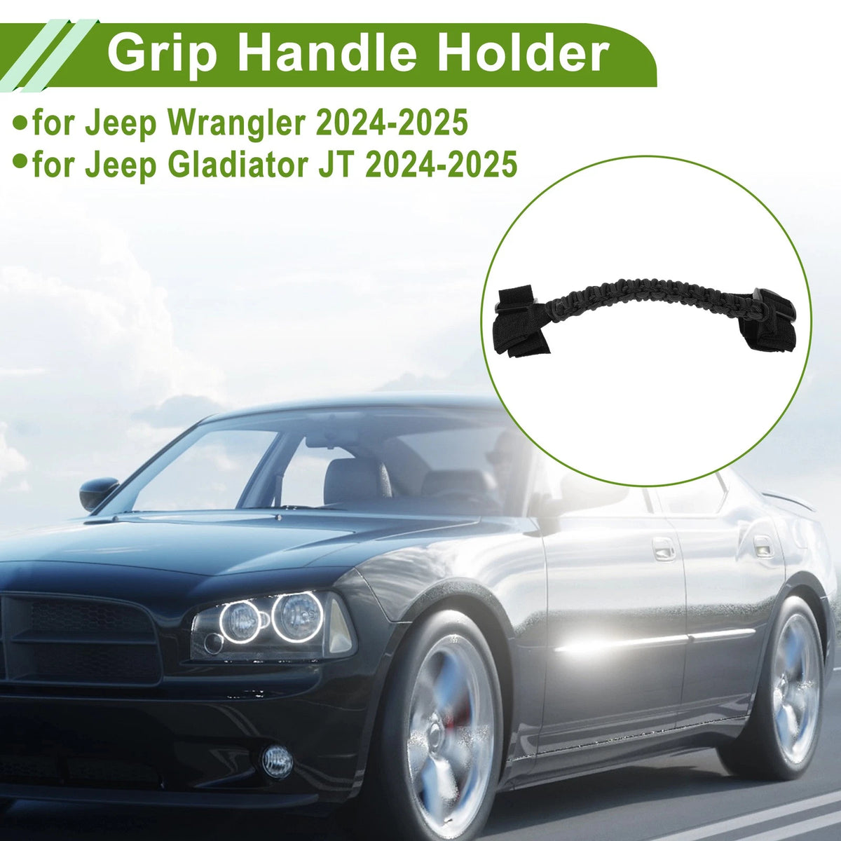 Roll Bar Grab Handles for Jeep Wrangler JL (2024–2025) Black