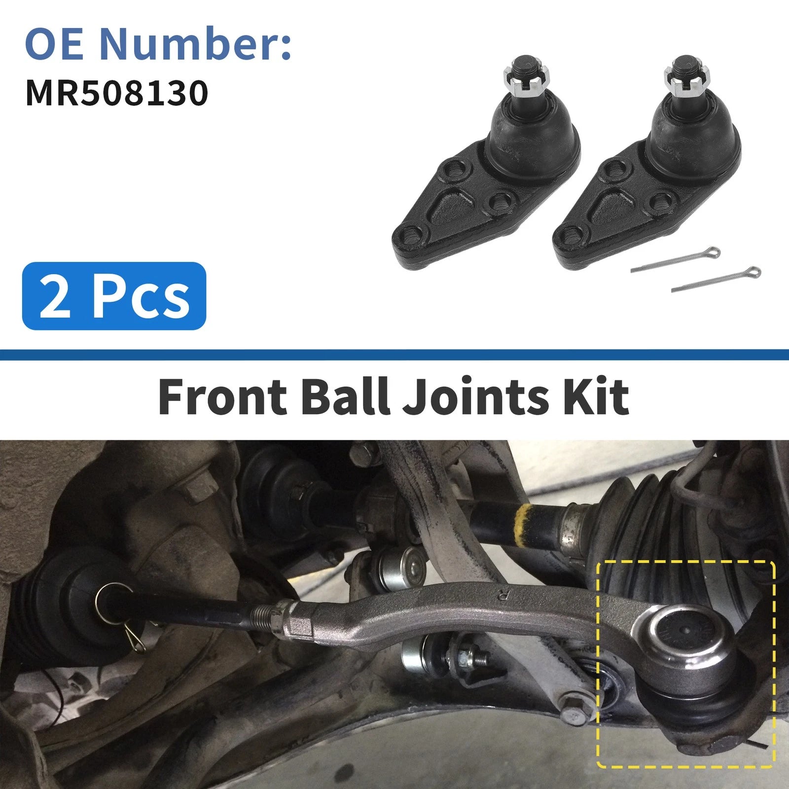 2 Pcs Front Lower Ball Joints Replacement for Mitsubishi Montero (2001–2006)