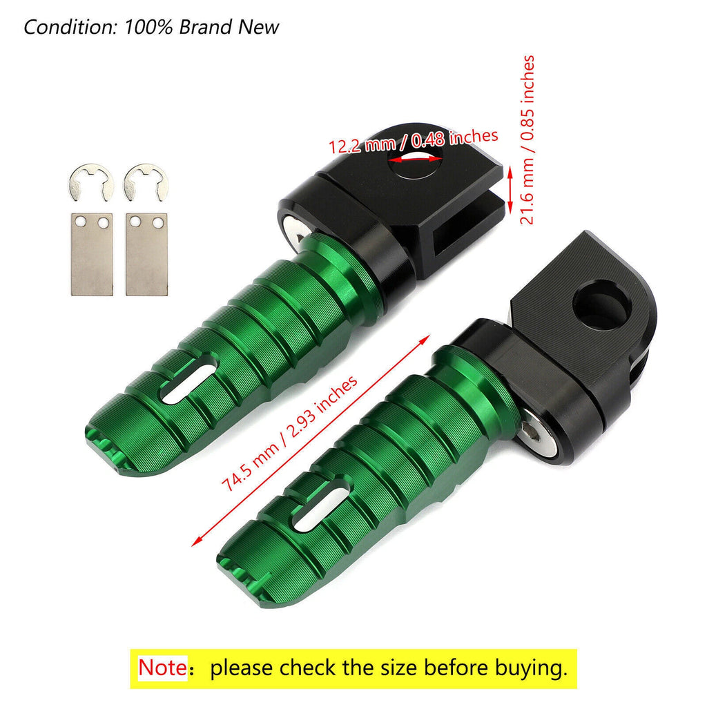 Front Footrests Foot Pegs for Kawasaki Z400 Z650 Z800 Z900 Z1000 (2018–2023)