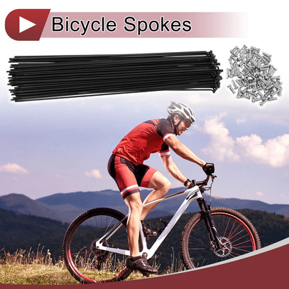 Set of 72 Bicycle Spokes 290mm Carbon Steel for 13G Wheel Spokes