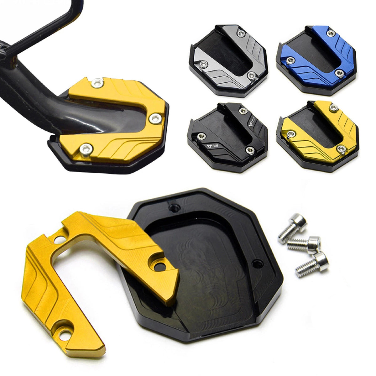 Anti-skid Motorcycle Side Stand Extension Pad for Universal Fit