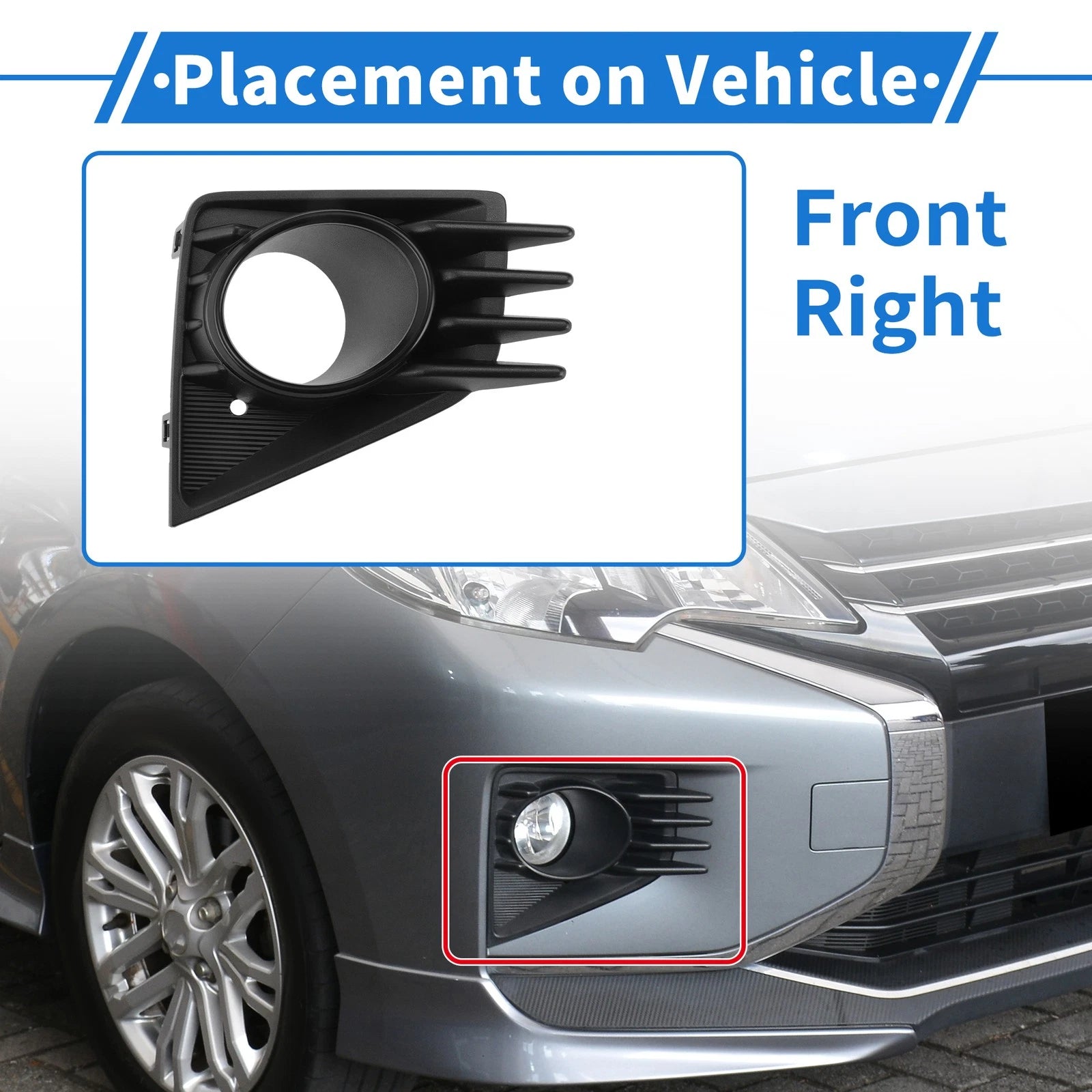 Front Right Fog Light Grill Replacement for Mitsubishi Mirage (2021–2024)
