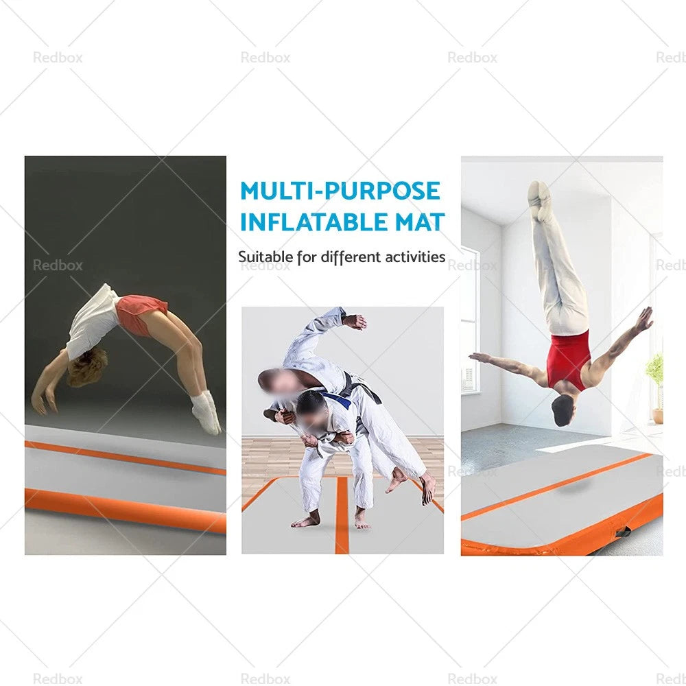 3M Inflatable Air Track Gymnastics Mat with Electric Pump - Green