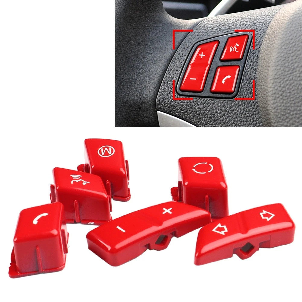 6pcs Steering Wheel Switch Button Cover for BMW M3 E90 E92 E93 (2007–2013)