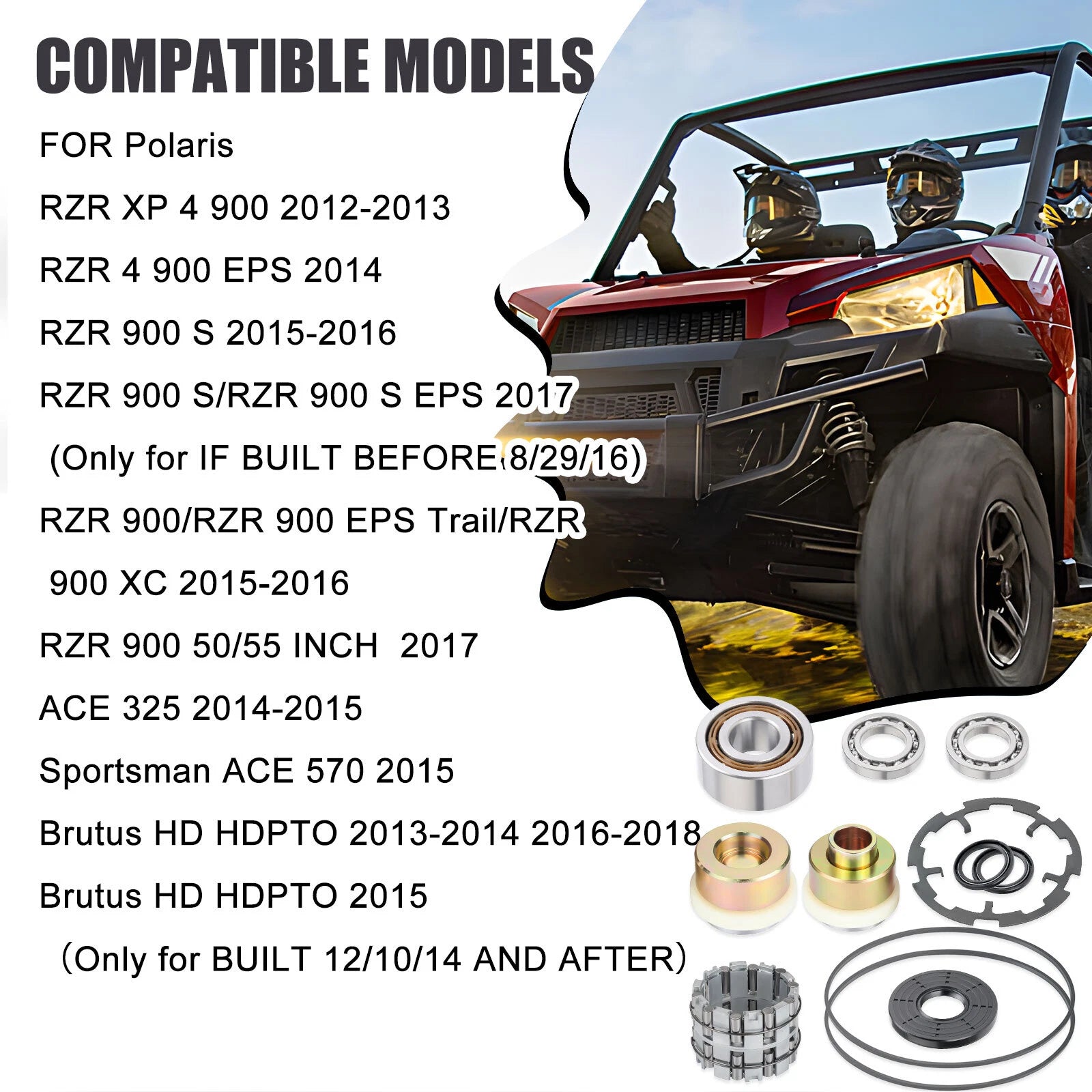 Front Differential Rebuild Kit Output Hub for Polaris Ranger RZR 570 800 900 (2008–2020)