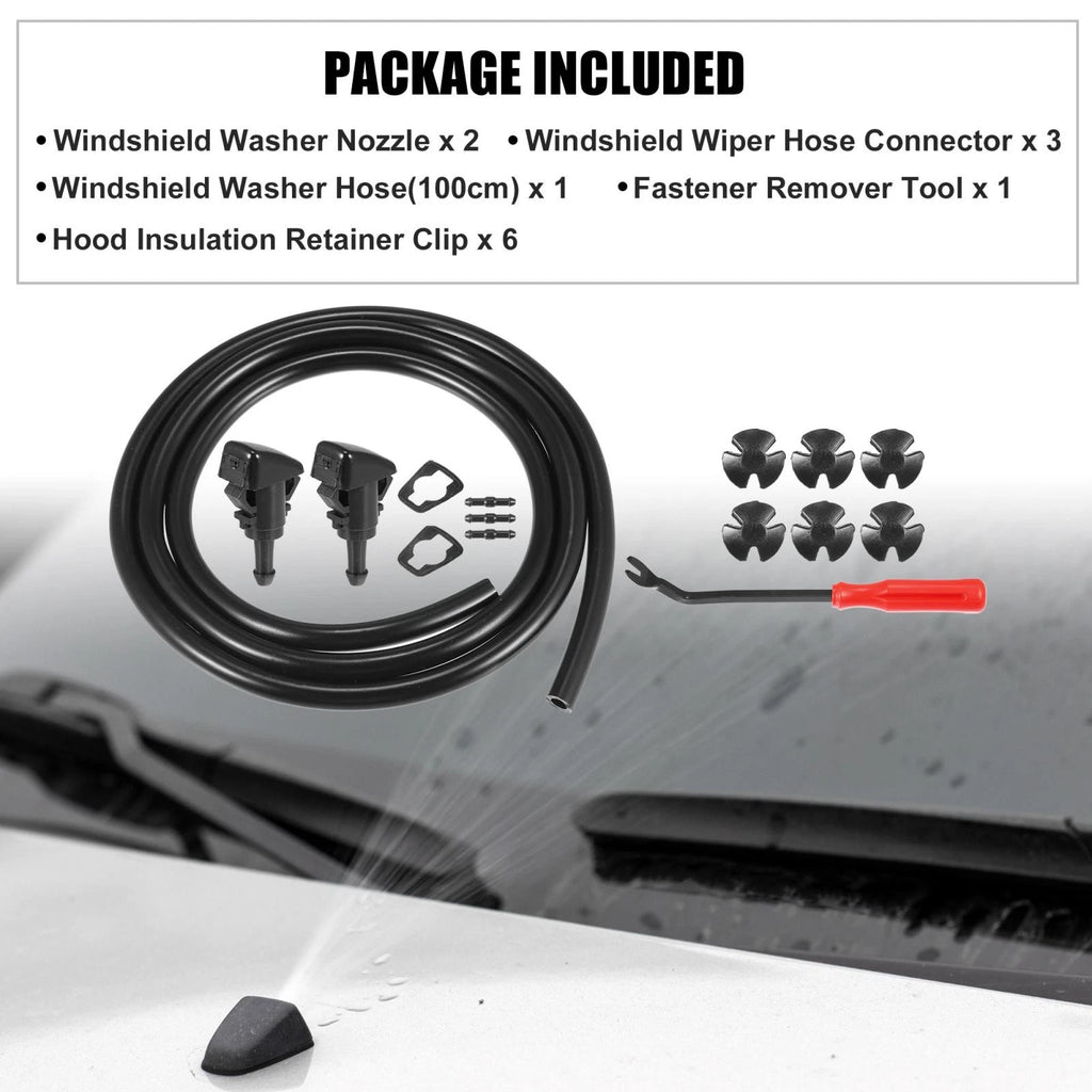 Front Windshield Washer Nozzle Kit 15pc for Dodge Caliber (2007–2012)