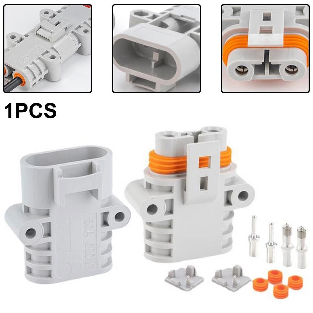 10AWG Grey Forklift Cable Power Connectors 1 Pair 50 Amp 600V
