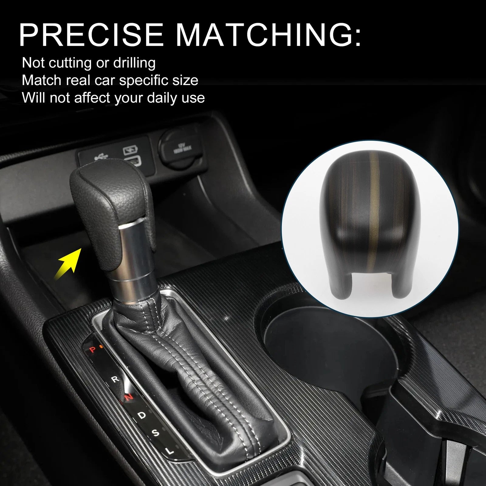 Automatic Gear Shift Knob Cover for Honda Civic (2022–2025) Black