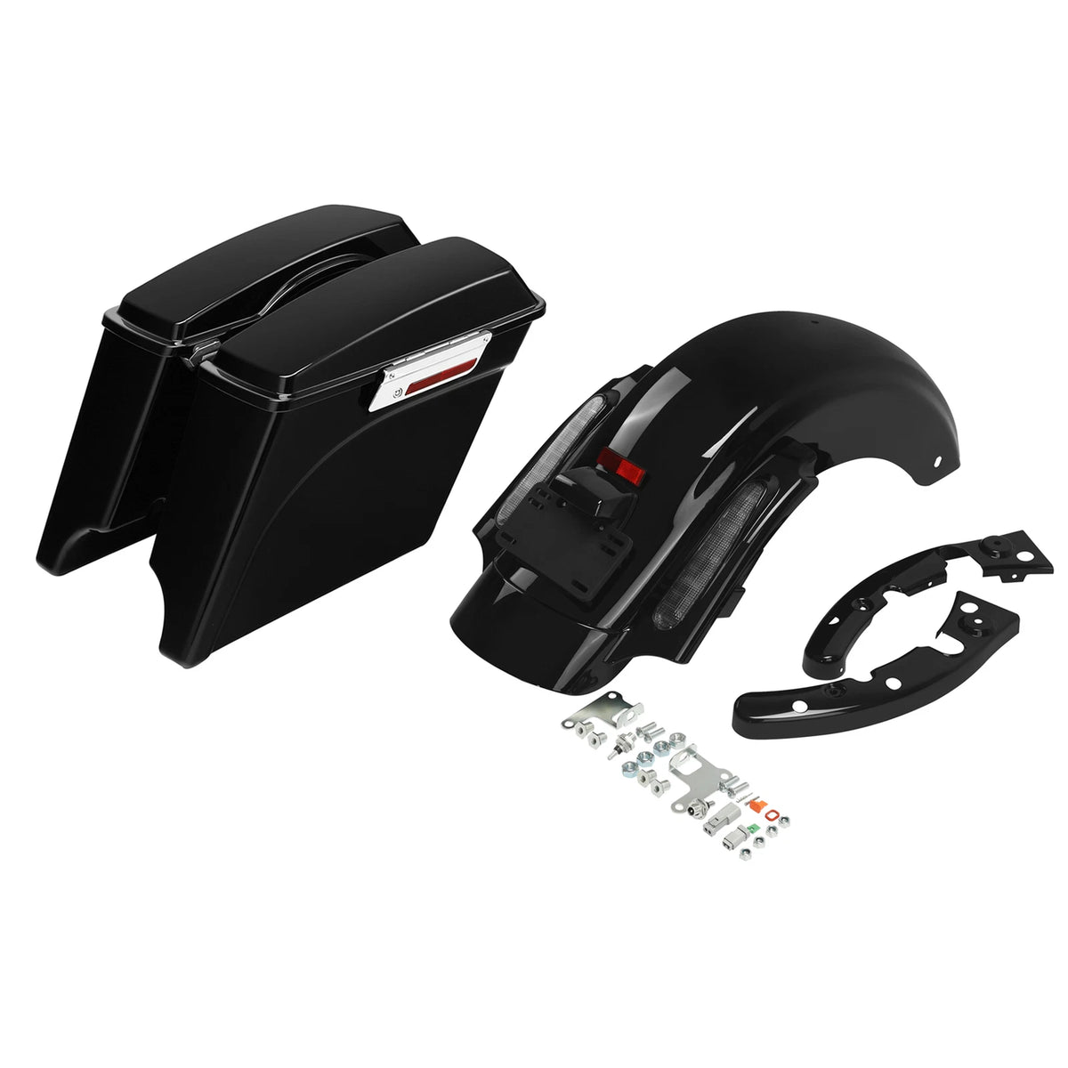 5" Stretched Extended Saddlebags & Rear Fender for Harley Touring CVO (2009–2013)