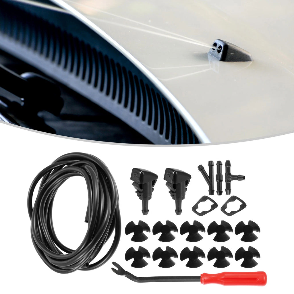 Front Windshield Washer Nozzle Kit with 4M Hose Fit for RAM (2009–2019)